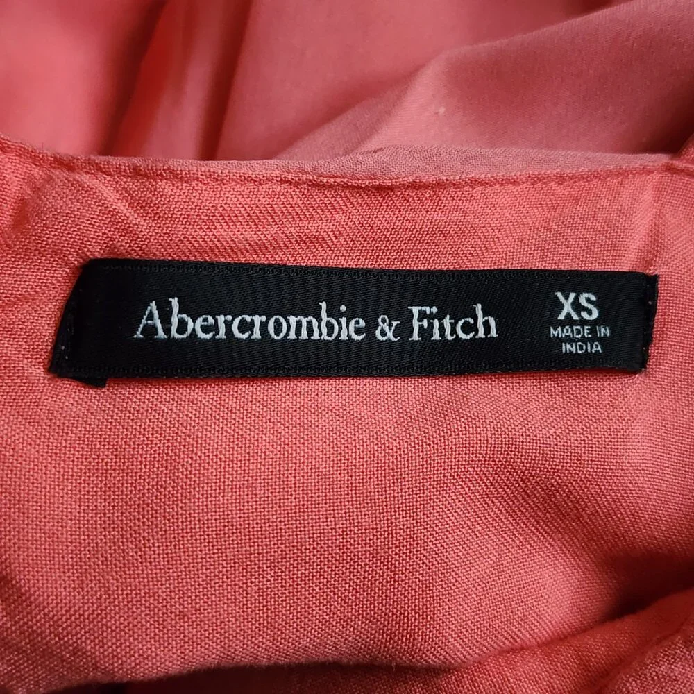 Abercrombie & Fitch Dress Womens Size XS Coral Flirty‎ Tiered Mini Coquette - Picture 4 of 7